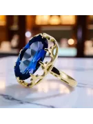 14K Yellow gold Sapphire Ring Vintage Jewlery vrc253y